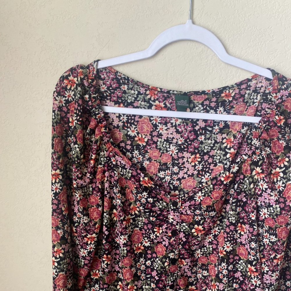 Wild Fable Long Sleeve Ruffle Floral Top, Size XXL